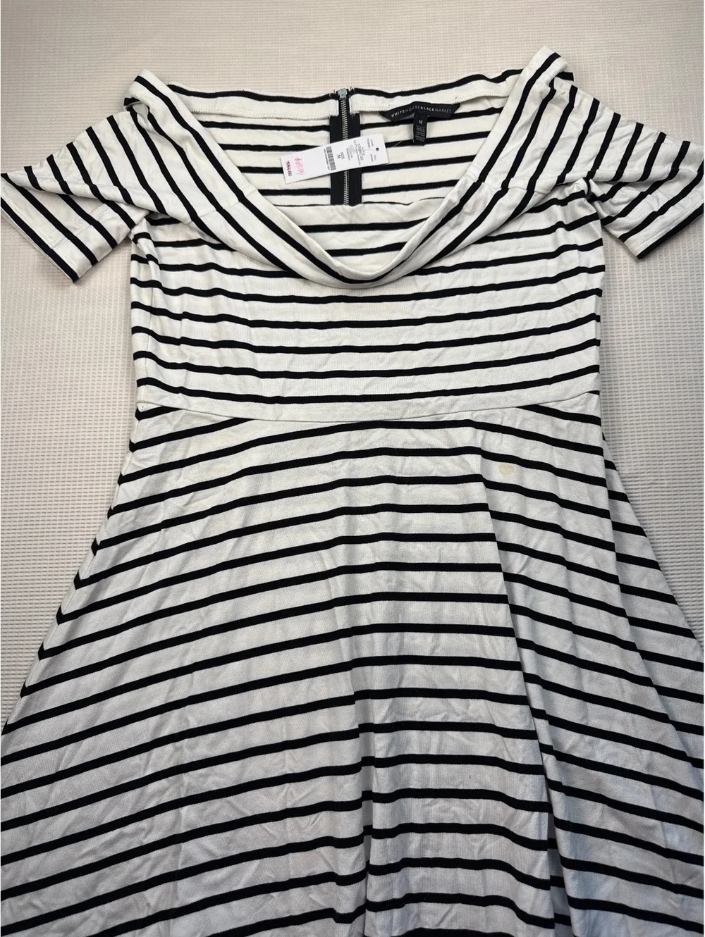 White House Black Market Off-Shoulder Striped Dress Size M